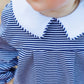 Henry Romper- Navy Stripe