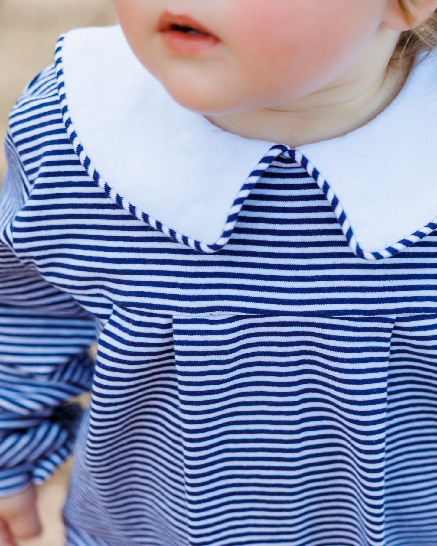 Henry Romper- Navy Stripe