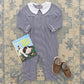 Henry Romper- Navy Stripe