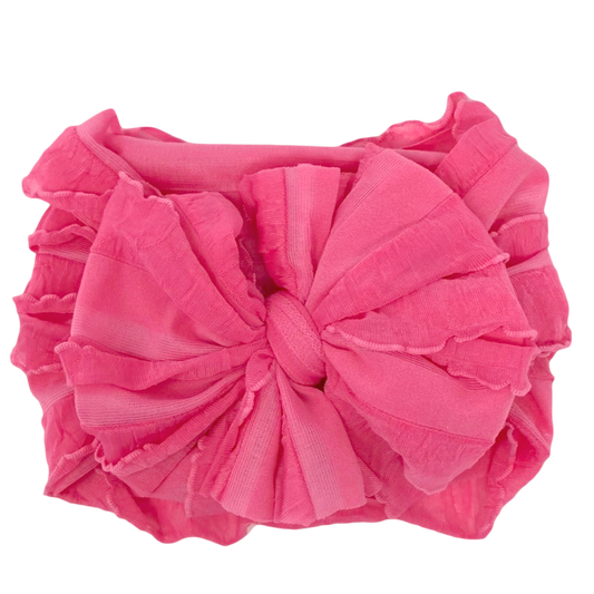 Ruffled Headband | Candy Pink