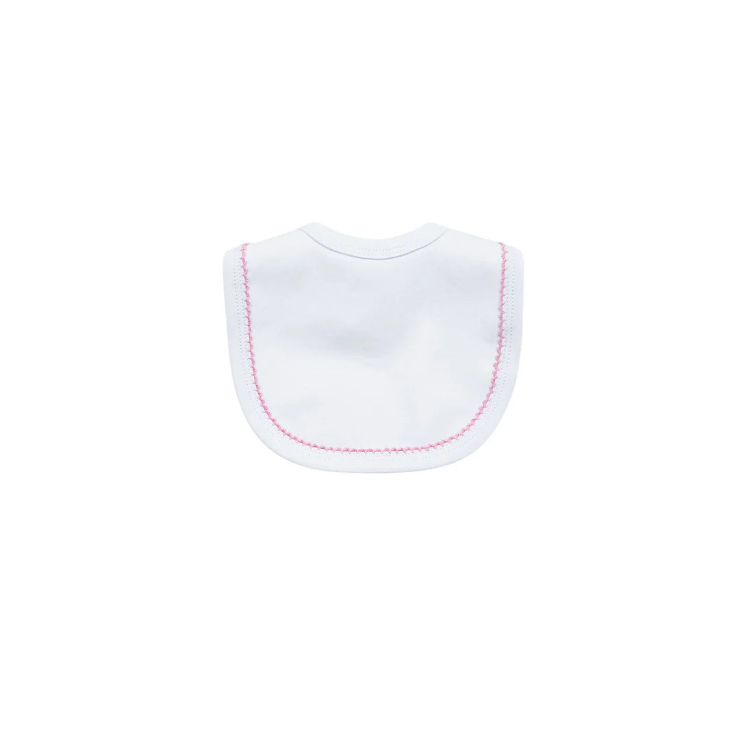 Picot Trim Bib & Burp Cloth Set