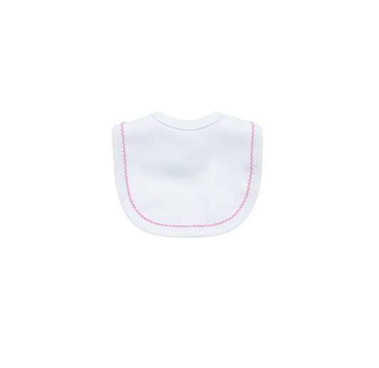 Picot Trim Bib & Burp Cloth Set