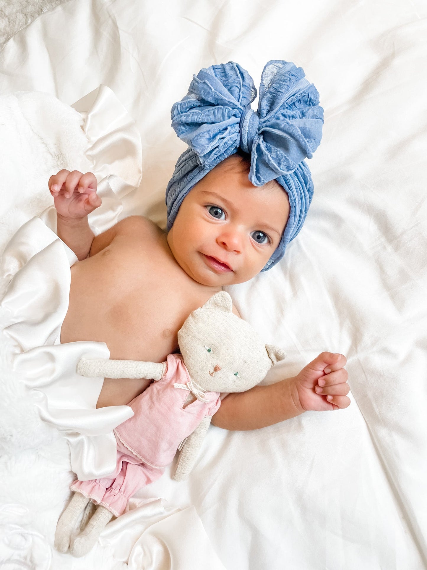 Ruffled Headband | Denim