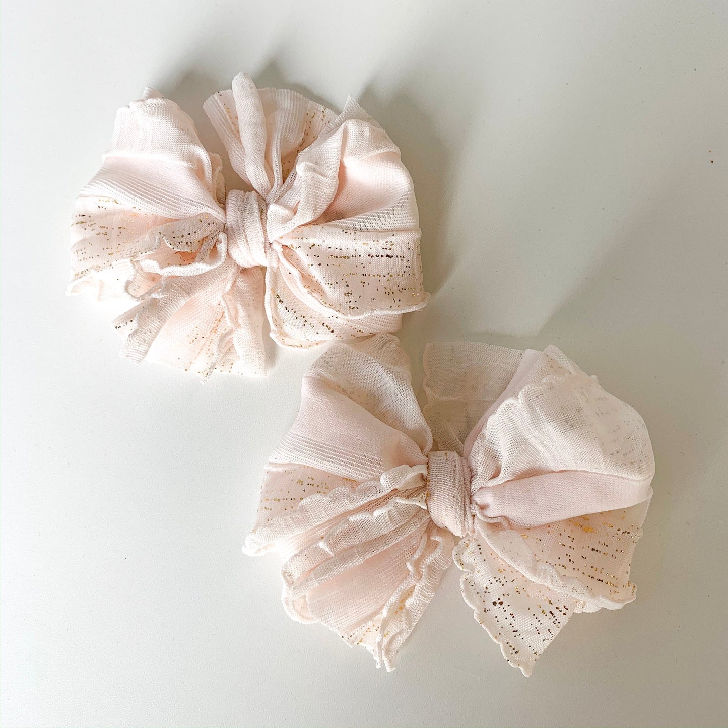 Ruffle Clip | Blush Gold Shimmer