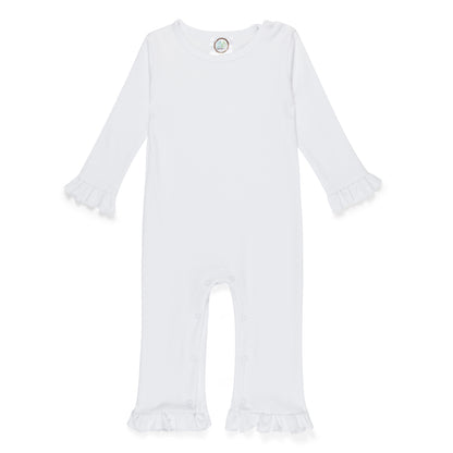 Girls Valentine's Ruffle Long Sleeve Romper
