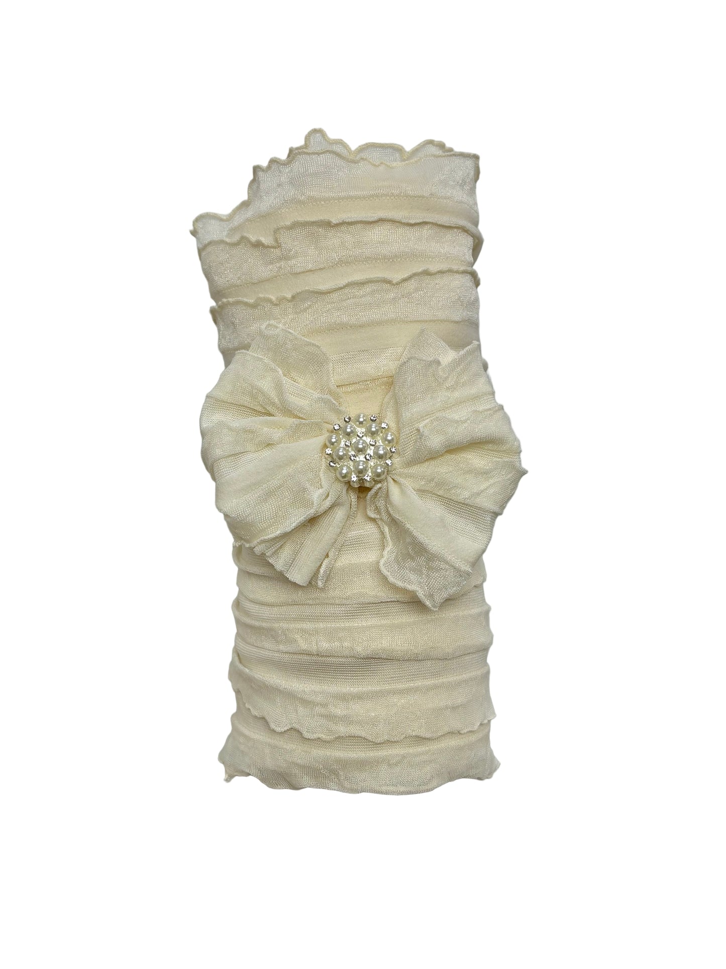 Swaddle Wrap and Skinny Mini Pearl Headband Set