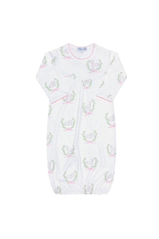 Pink Lamb Print Gown