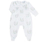 Blue Lamb Print Smocked Footie