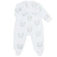 Blue Lamb Print Smocked Footie