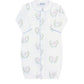 Blue Lamb Print Converter Gown
