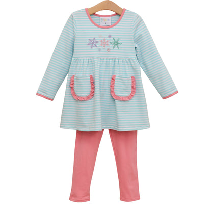 Let It Snow Ruffle Pants Set