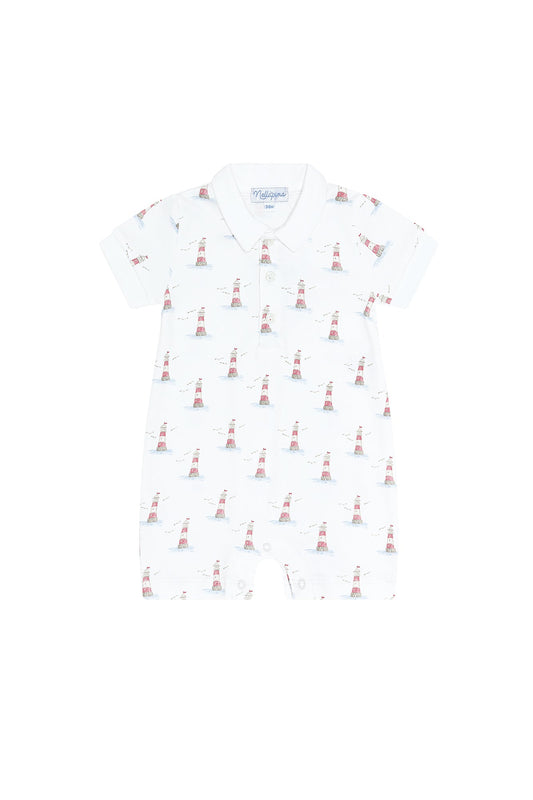 Lighthouse Print Romper Short Sleeve