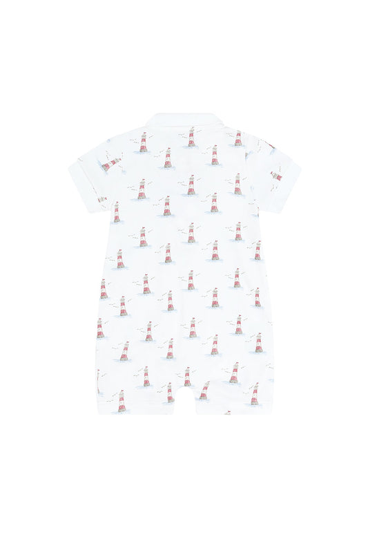 Lighthouse Print Romper Short Sleeve