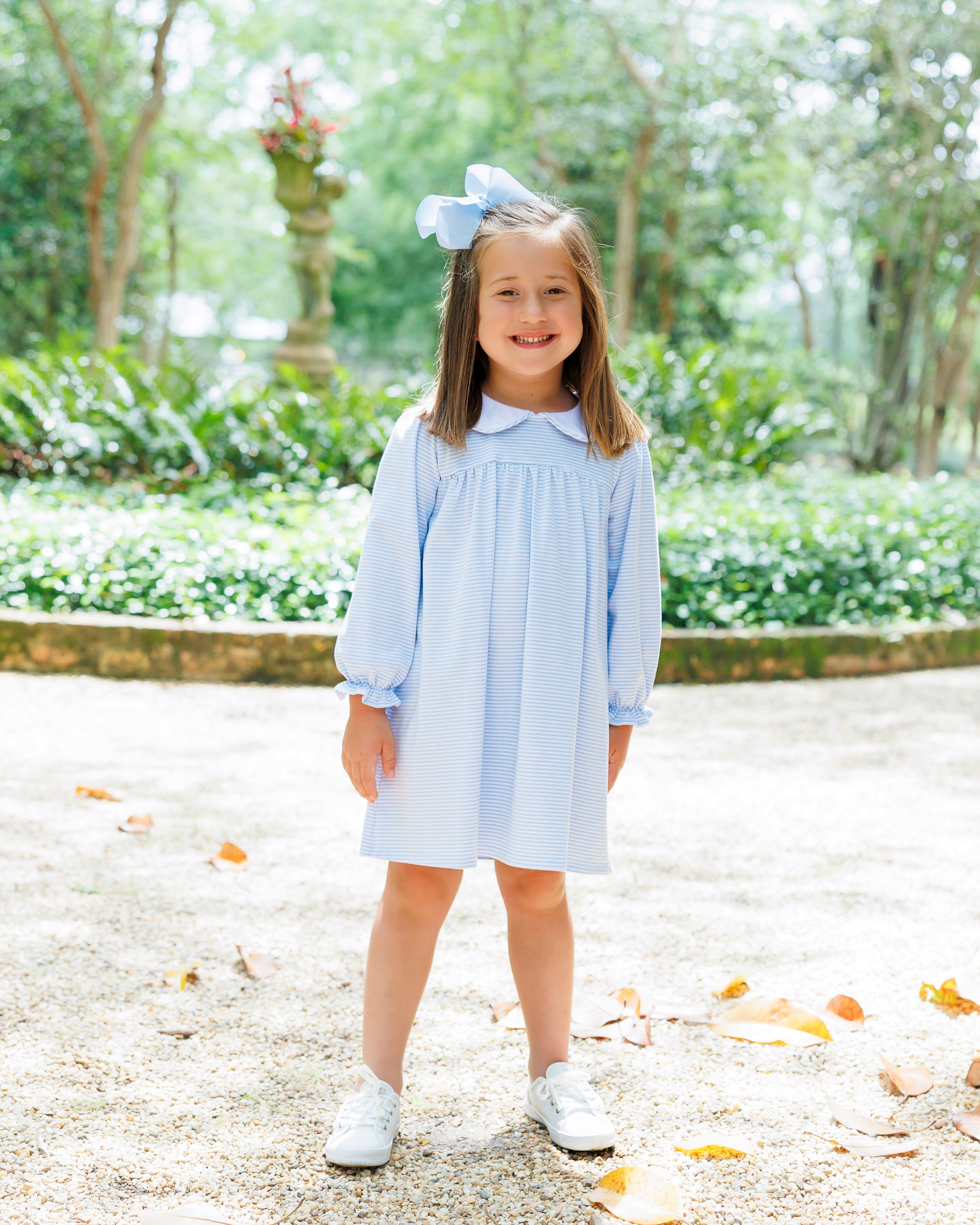 Lottie Dress- Light Blue Stripe