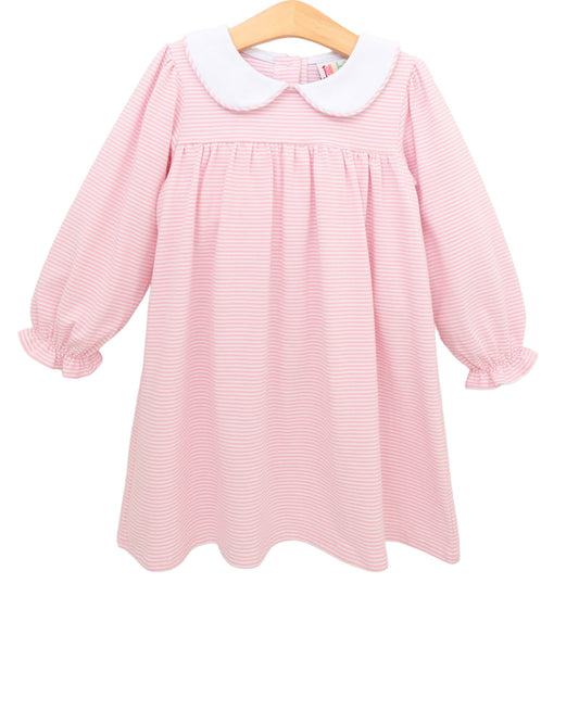 Lottie Dress- Light Pink Stripe
