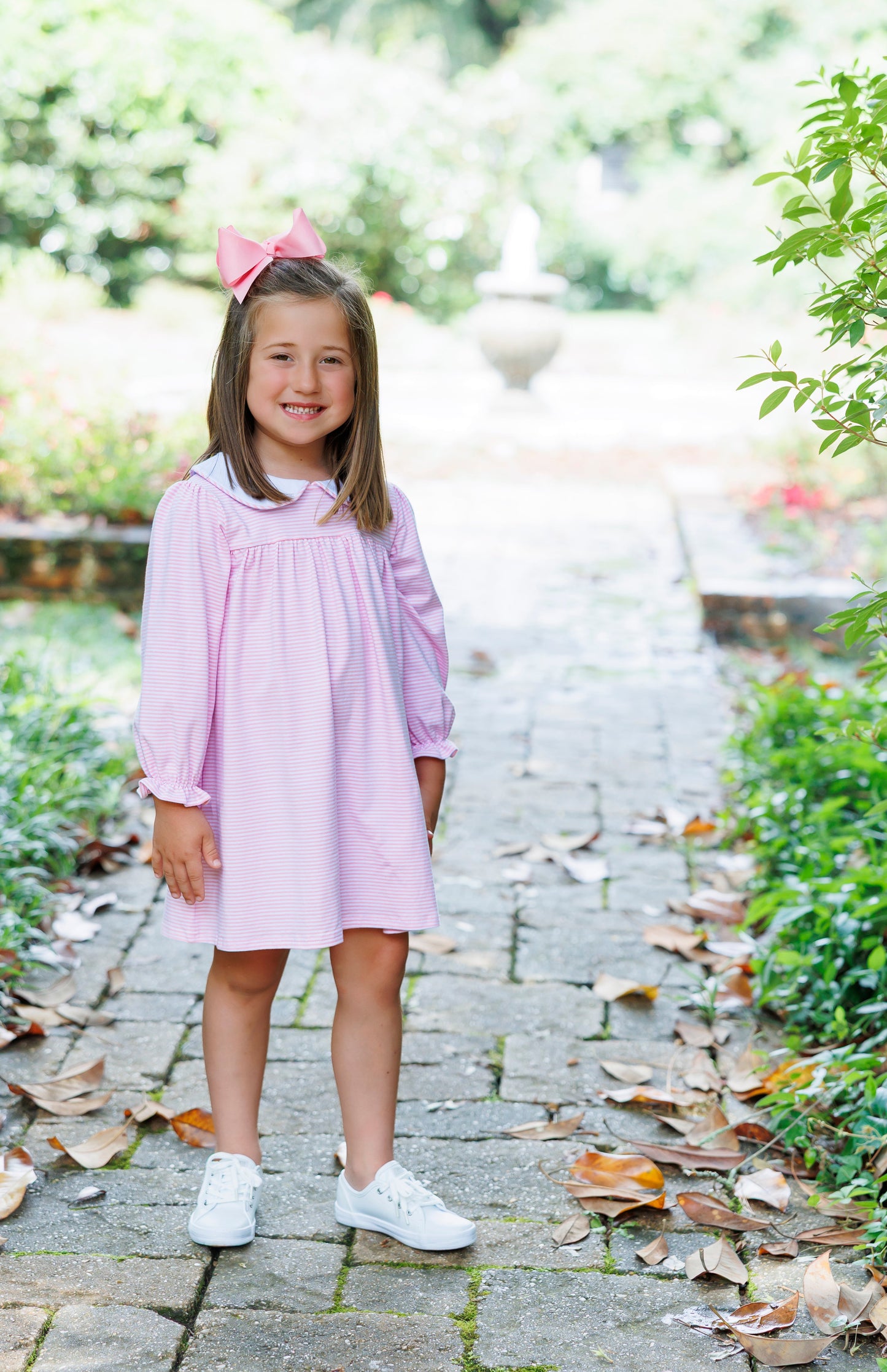 Lottie Dress- Light Pink Stripe