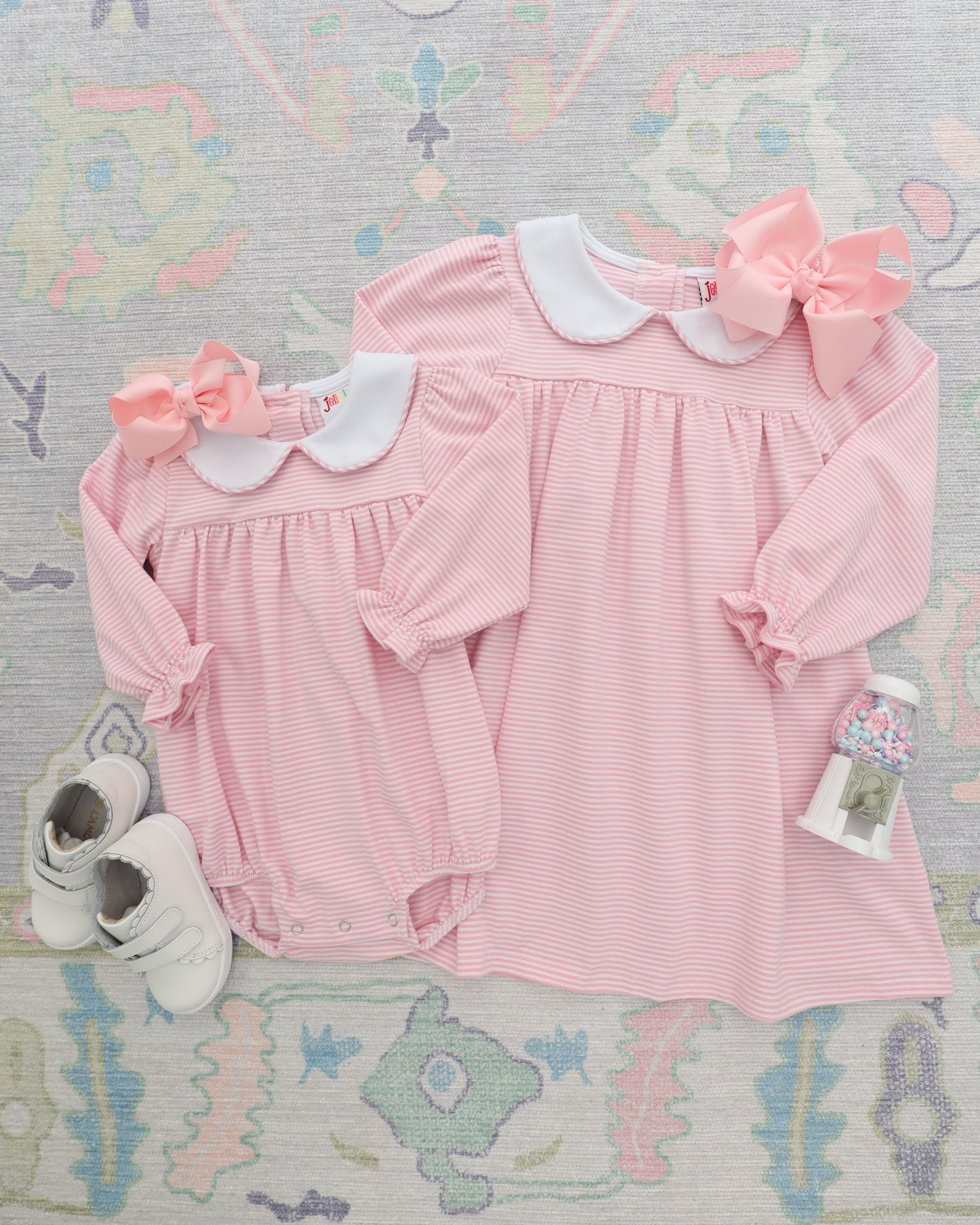 Lottie Dress- Light Pink Stripe