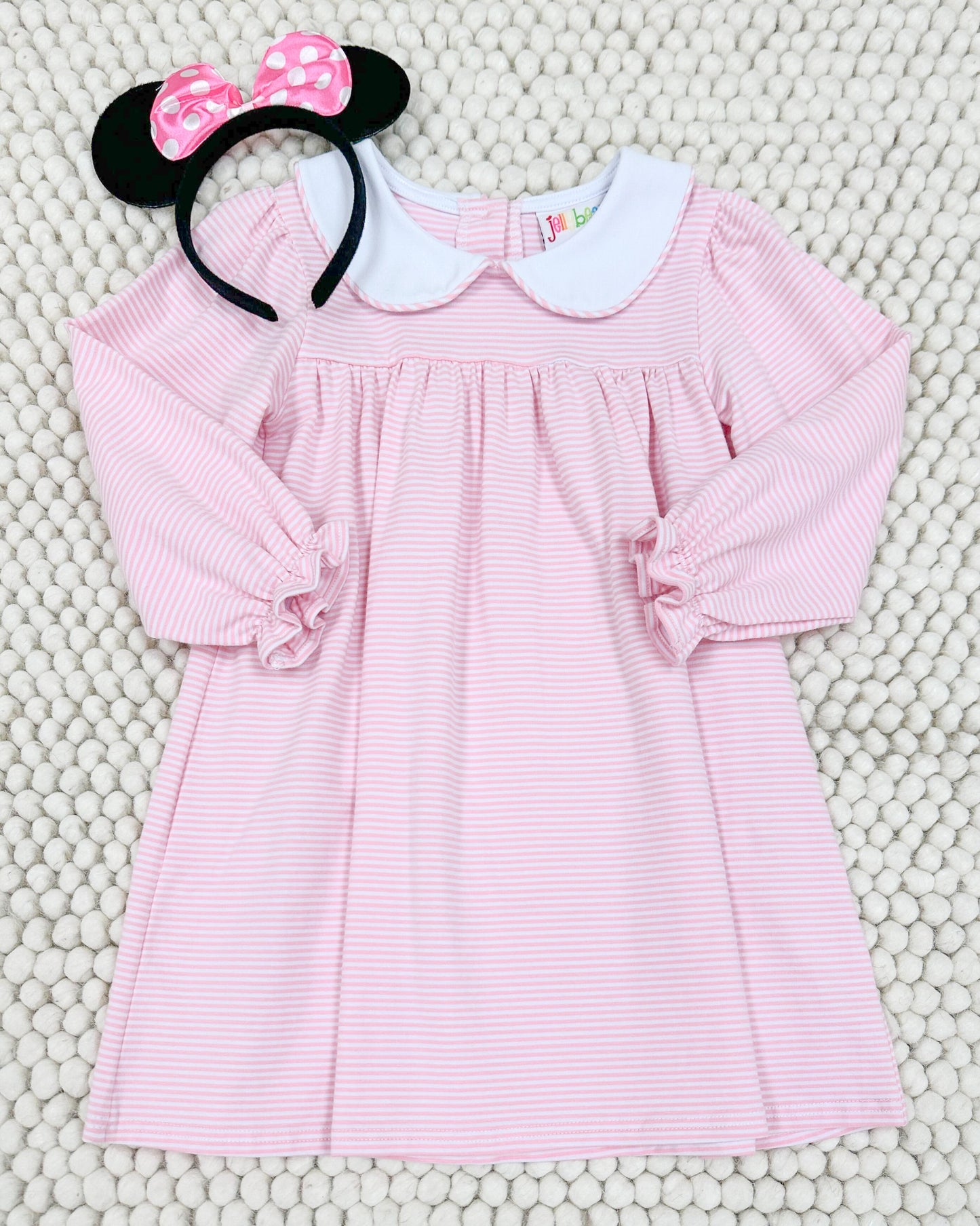 Lottie Dress- Light Pink Stripe
