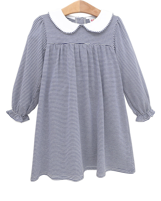 Lottie Dress- Navy Stripe