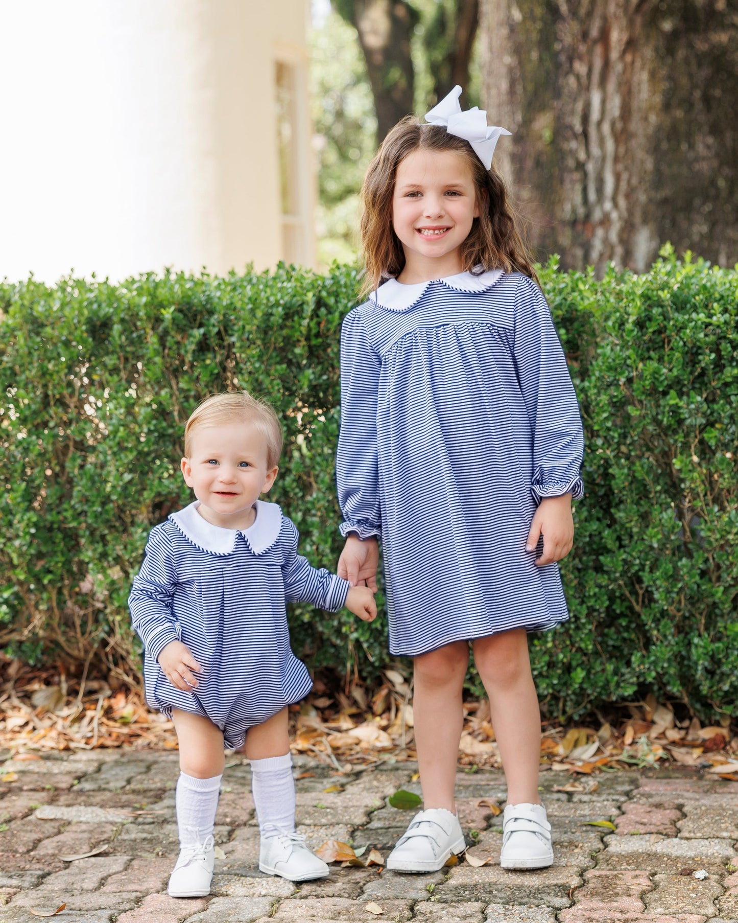 Lottie Dress- Navy Stripe