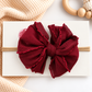 Maroon | Skinny Mini Nylon Ruffled Baby Headband