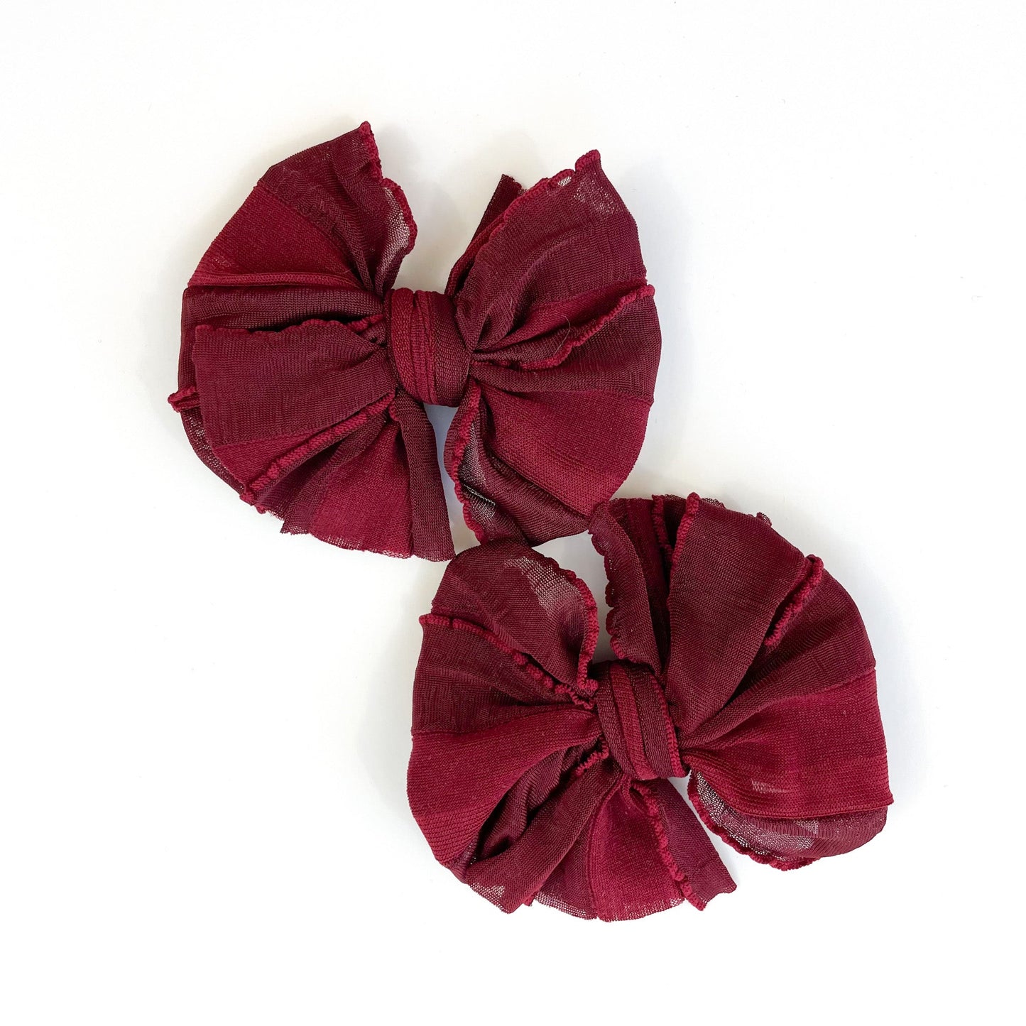 Ruffle Clip | Maroon