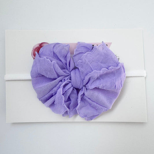 Skinny Mini Ruffled Headband- Orchid