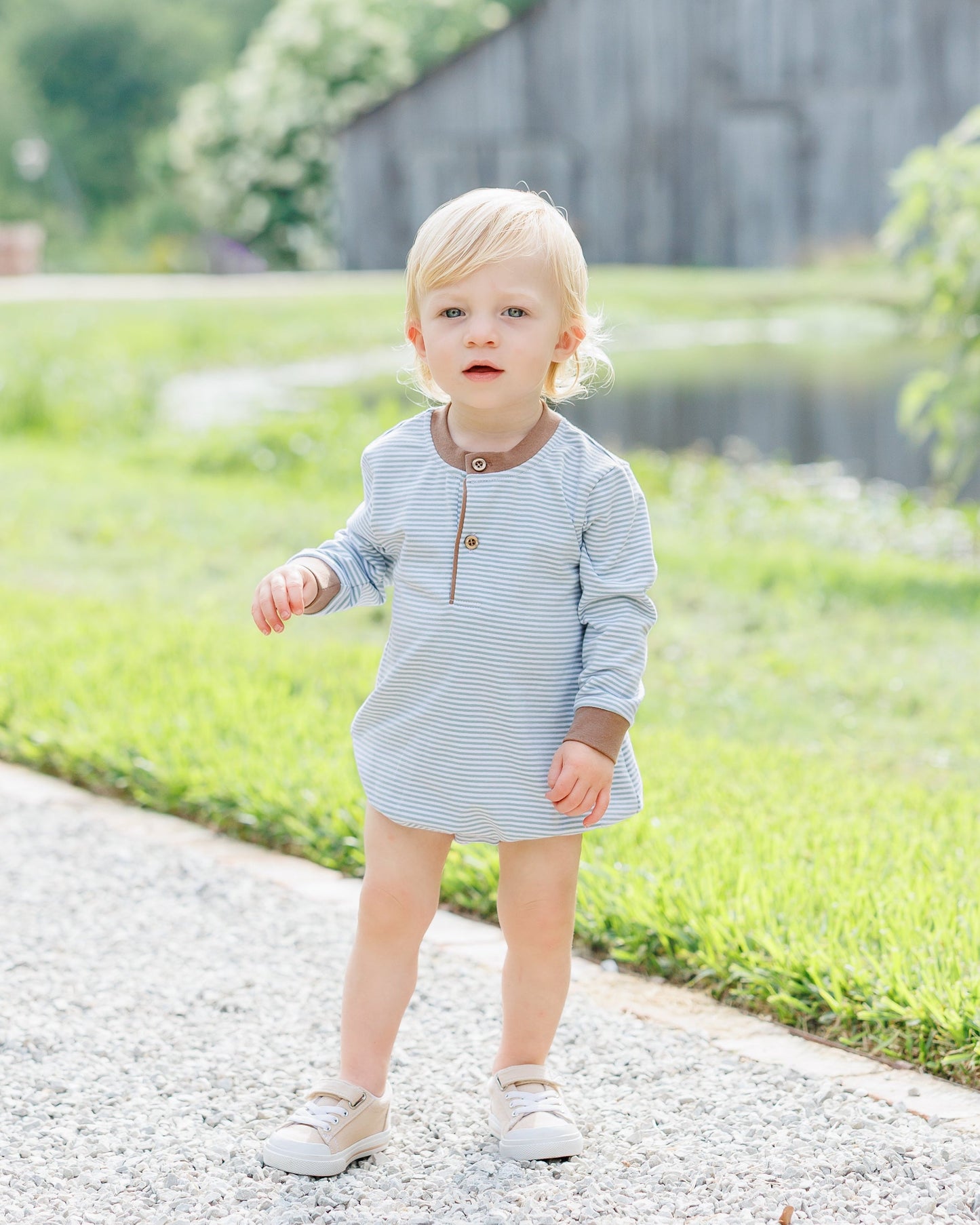 Nathan Bubble- Dusty Sage Stripe/Light Brown