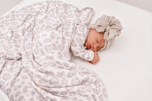 Natural Leopard | Bamboo Plush Baby Blanket (preorder)