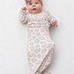 Natural Leopard | Ruffle Knot Gown