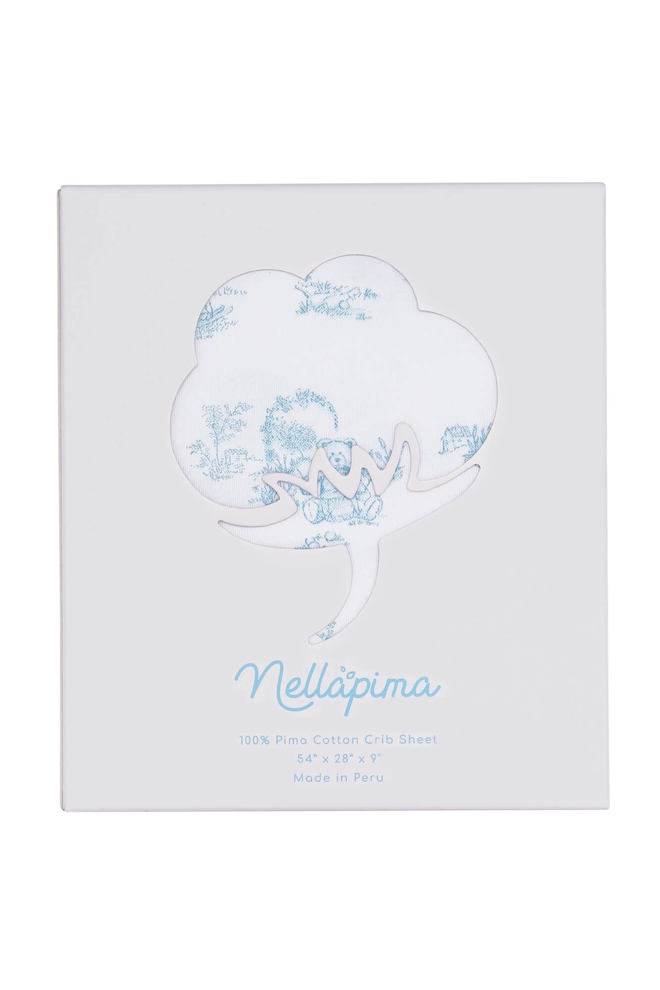 Blue Toile Baby Crib Sheets
