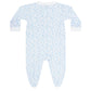 Blue Cheetah Print Zipper Footie