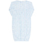 Blue Cheetah Print Smocked Gown