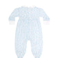 Blue Cheetah Print Smocked Footie