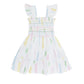 Spirals Print Gathered Dress