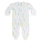 Spirals Print Zipper Footie