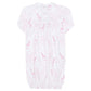 Pink Giraffe Print Smocked Gown 