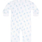 Blue Puppy Love Print Zipper Footie