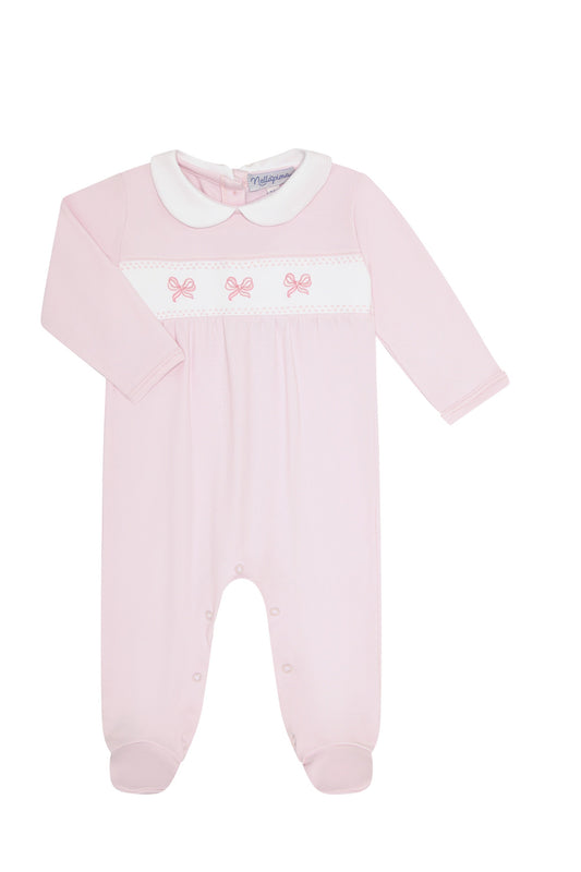 Charming Bows Embroidery Footie