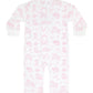 Pink Lone Star Toile Zipper Footie