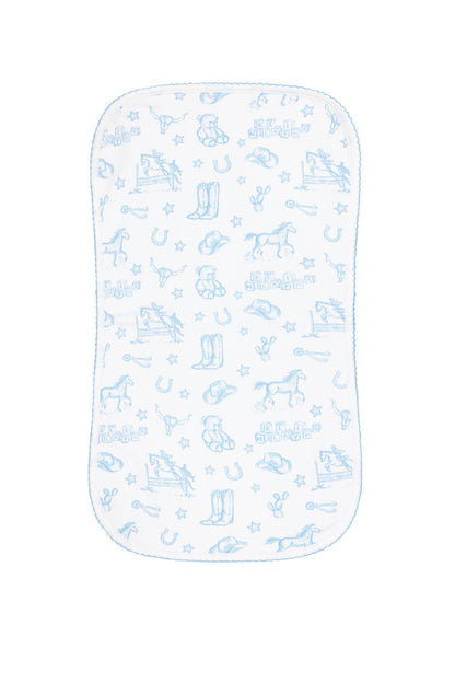 Blue Lone Star Toile Burp Cloth