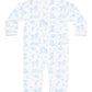 Blue Lone Star Toile Print Crossover Footie