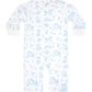 Blue Lone Star Toile Zipper Footie