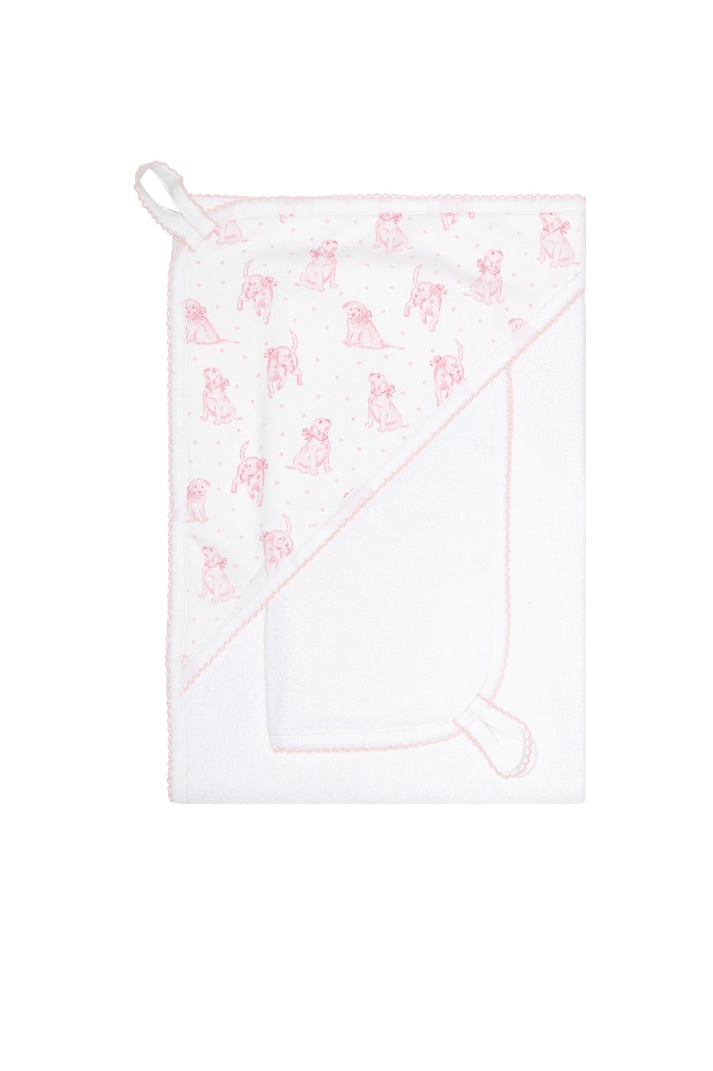 Pink Puppy Love Print Towel