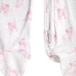 Pink Puppy Love Print Zipper Footie