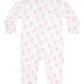 Pink Puppy Love Print Romper long sleeve