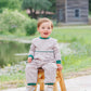 Patrick Romper- Tan Stripe/Hunter Green