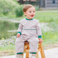 Patrick Romper- Tan Stripe/Hunter Green