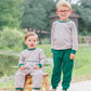 Patrick Romper- Tan Stripe/Hunter Green