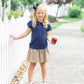 Peter Pan Collar Top- Navy